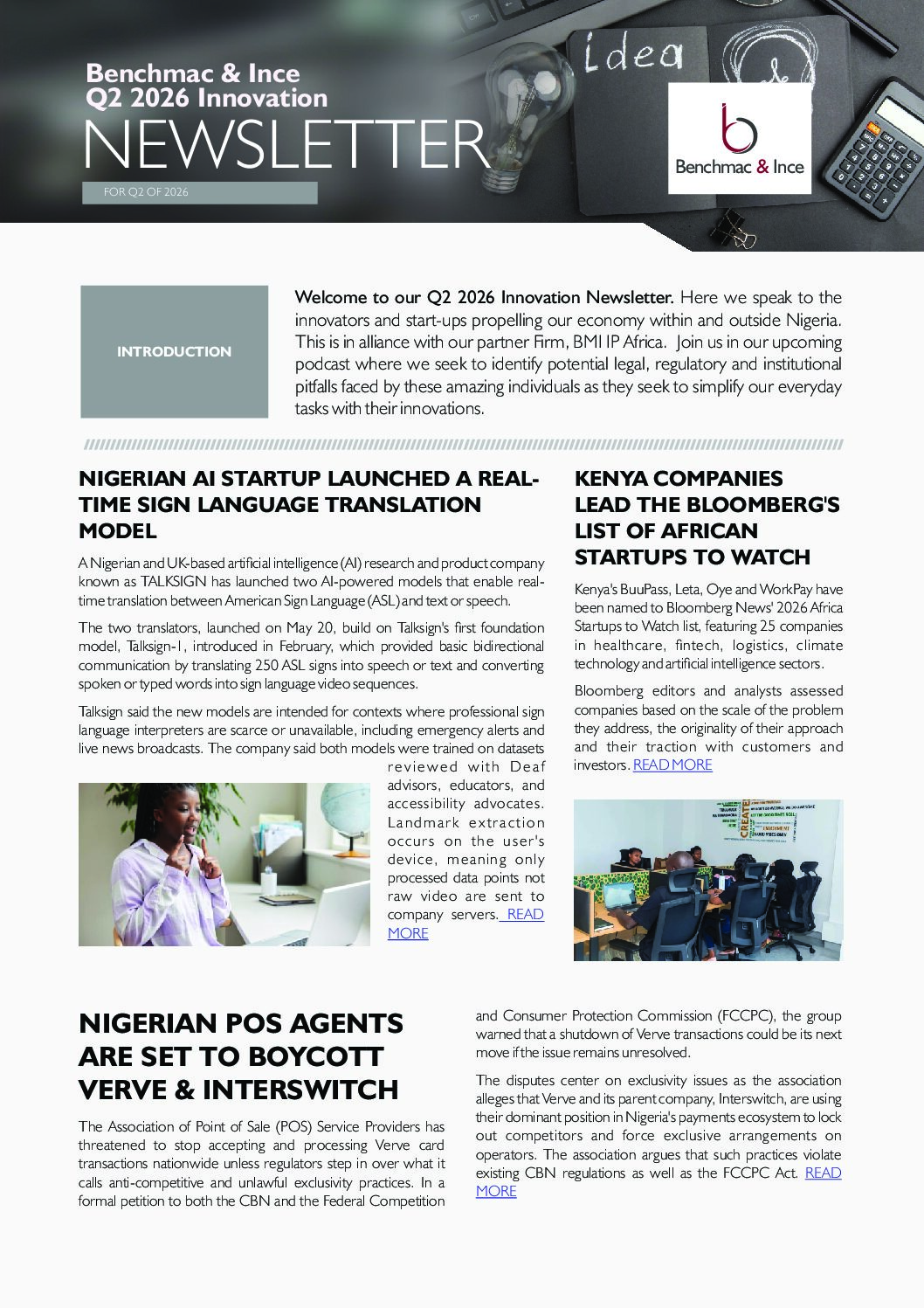 Q2 2026 STARTUP & INNOVATION NEWSLETTER